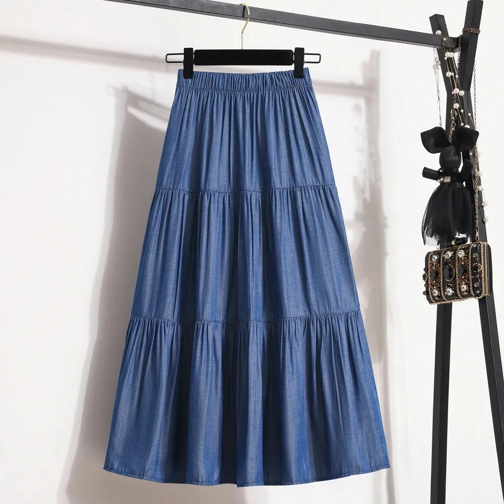 Women's Summer Fashion High-Waist Pleated A-Line Skirt