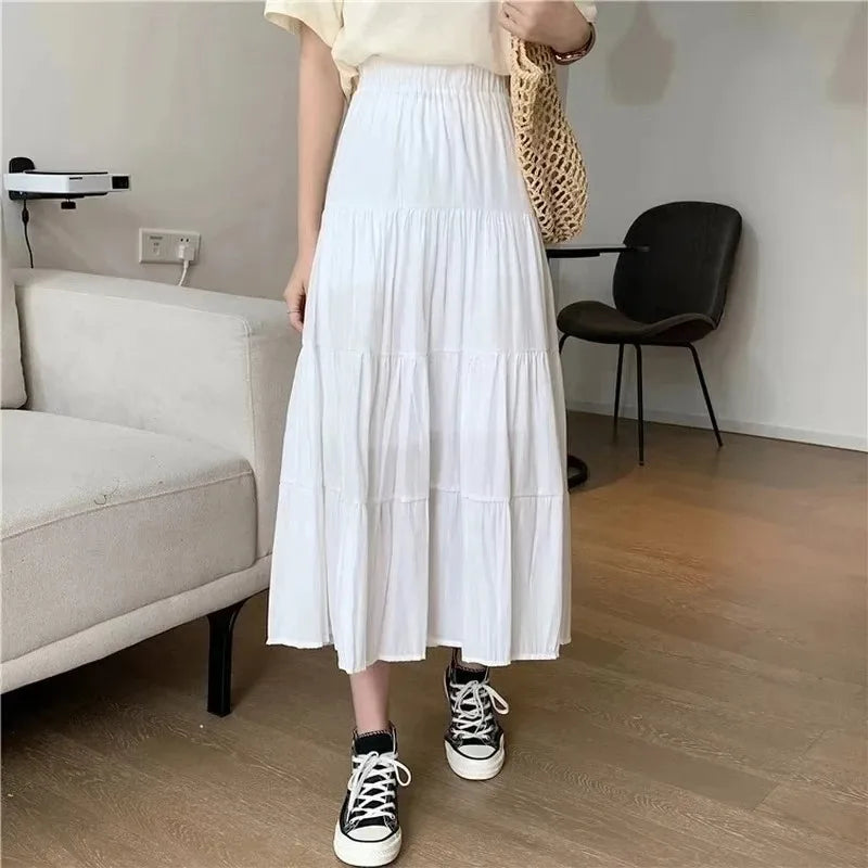 Women's Summer Fashion High-Waist Pleated A-Line Skirt