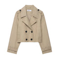 Women's Fashion Double-Breasted Short Trench Coat