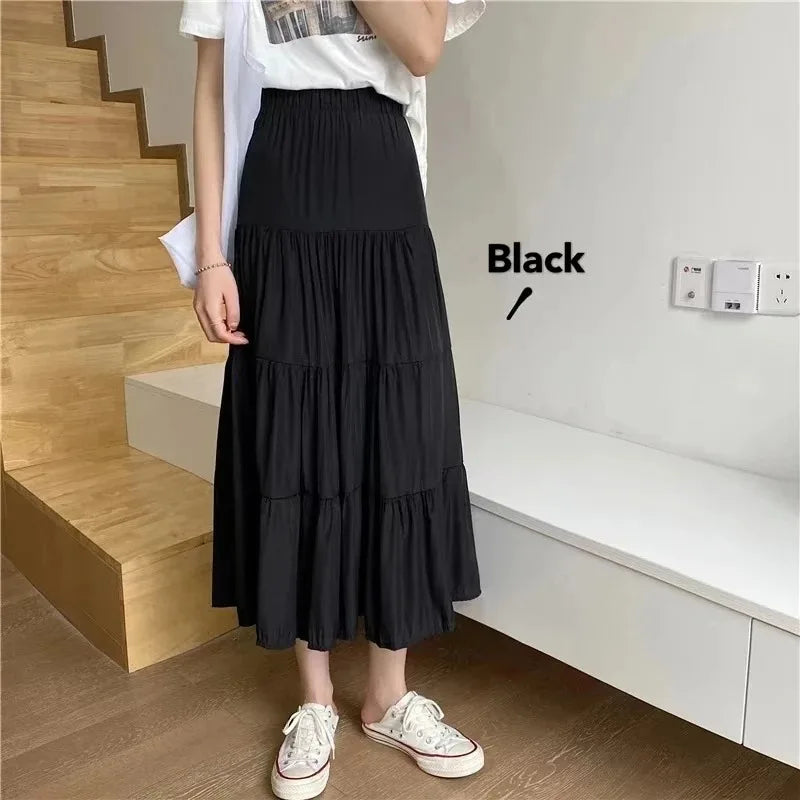 Women's Summer Fashion High-Waist Pleated A-Line Skirt